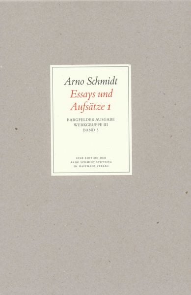 Produktbild: Bargfelder Ausgabe. Werkgruppe III: Essays und Biographisches