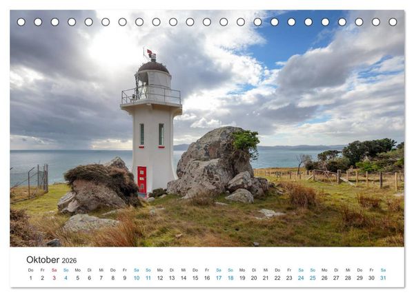 Produktbild: Neuseelands Leuchtt&uuml;rme (Tischkalender 2026 DIN A5 quer), CALVENDO Monatskalender