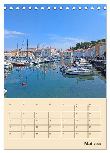 Produktbild: Piran, Sloweniens Perle am Mittelmeer (Tischkalender 2026 DIN A5 hoch), CALVENDO Monatskalender
