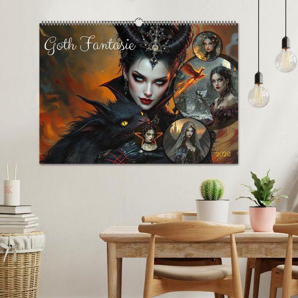 Produktbild: Goth Fantasie (Wandkalender 2026 DIN A2 quer), CALVENDO Monatskalender