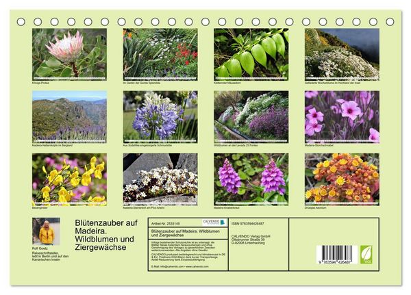 Produktbild: Bl&uuml;tenzauber auf Madeira. Wildblumen und Ziergew&auml;chse (Tischkalender 2027 DIN A5 quer), CALVENDO Monatskalender