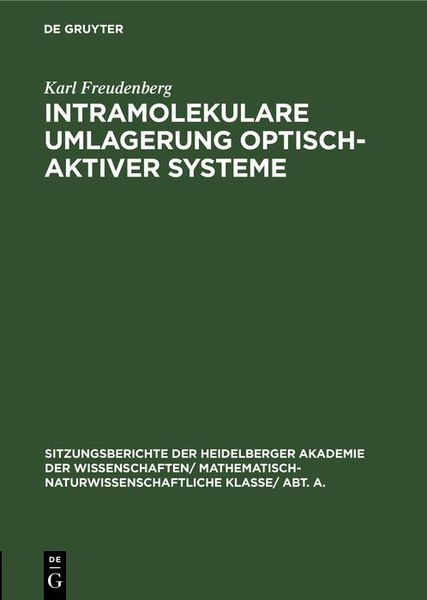 Produktbild: Intramolekulare Umlagerung optisch-aktiver Systeme