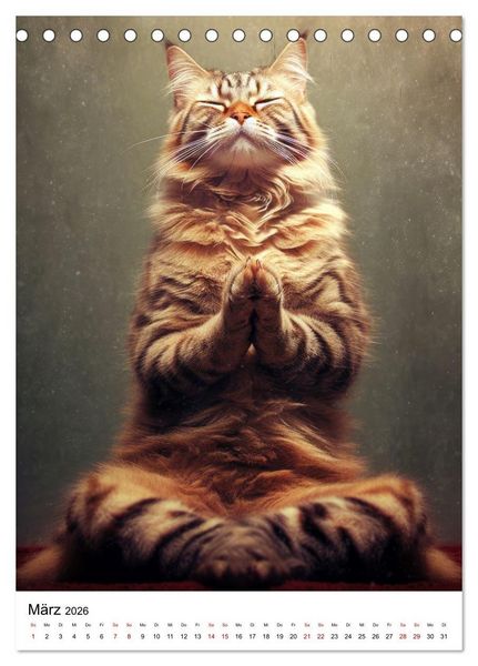 Produktbild: Miau Yoga (Tischkalender 2026 DIN A5 hoch), CALVENDO Monatskalender