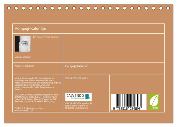 Produktbild: Pompeji-Kalender (Tischkalender 2026 DIN A5 quer), CALVENDO Monatskalender