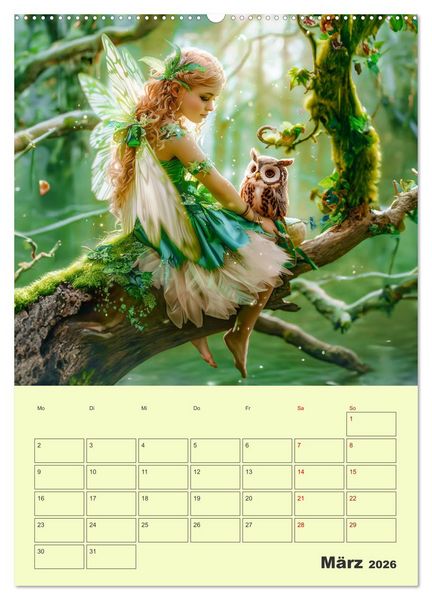 Produktbild: Elfenkinder der Natur - Niedlicher Termin-Planer f&uuml;r das Jahr (hochwertiger Premium Wandkalender 2026 DIN A2 hoch), Kunstdruck in Hochglanz