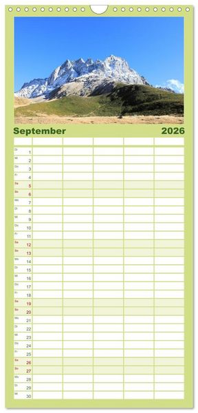 Produktbild: Familienplaner 2026 - Georgien - Einmalige Landschaften mit 5 Spalten (Wandkalender, 21 x 45 cm) CALVENDO