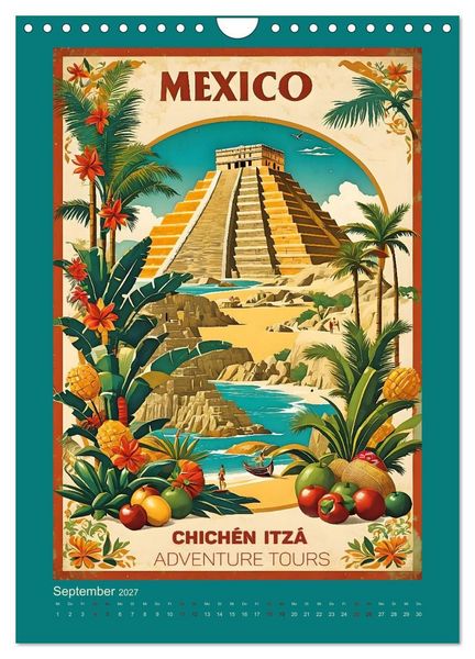 Produktbild: Exotic Travel Poster - nostalgische Abenteuerreisen um die Welt (Wandkalender 2027 DIN A4 hoch), CALVENDO Monatskalender