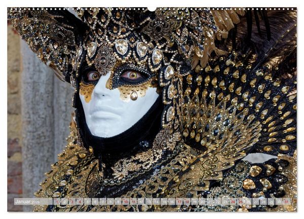 Produktbild: neunziggrad I photoart: venezia carnevale (hochwertiger Premium Wandkalender 2026 DIN A2 quer), Kunstdruck in Hochglanz