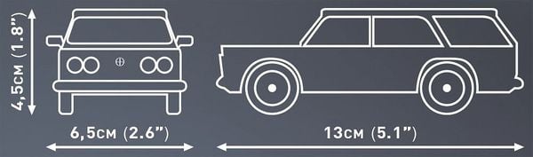Produktbild: COBI Youngtimer 24603 - FSO125P Kombi, Bausatz 1:35, 90 Klemmbausteine