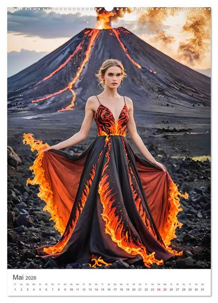 Produktbild: Elemental Elegance - Mode inspiriert von den Kr&auml;ften der Natur (Wandkalender 2026 DIN A2 hoch), CALVENDO Monatskalender