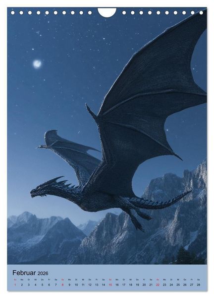 Produktbild: Drachen Kalender - ein Jahr mit mystischen Fabelwesen (Wandkalender 2026 DIN A4 hoch), CALVENDO Monatskalender