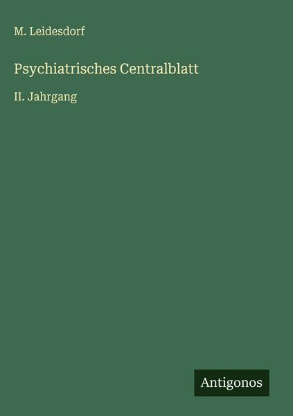 Produktbild: Psychiatrisches Centralblatt