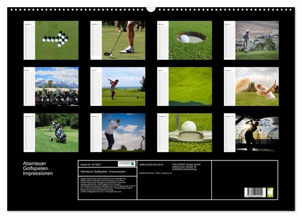 Produktbild: Abenteuer Golfspielen. Impressionen (Wandkalender 2026 DIN A2 quer), CALVENDO Monatskalender