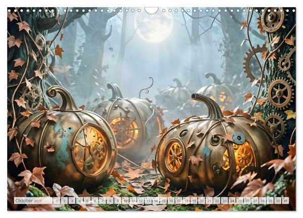 Produktbild: Der Garten der stillen Zahnr&auml;der - Ein Jahr zwischen Bl&uuml;ten, Mechanik und leiser Magie (Wandkalender 2027 DIN A3 quer), CALVENDO Monatskalender