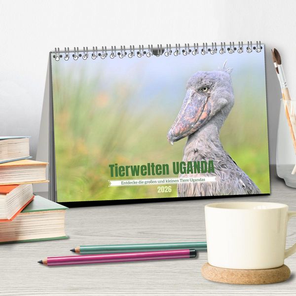 Produktbild: Tierwelten UGANDA (Tischkalender 2026 DIN A5 quer), CALVENDO Monatskalender