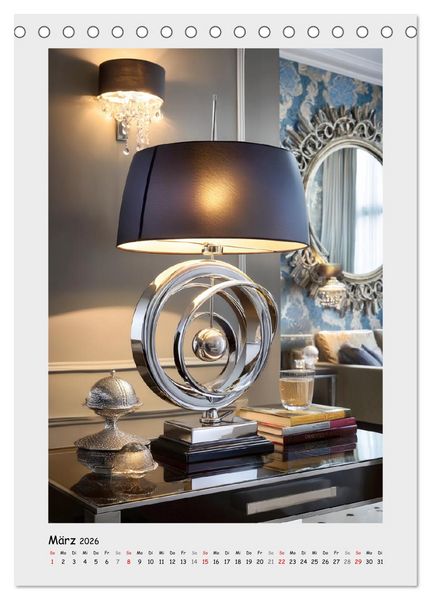 Produktbild: Lichtmomente. Elegante Tischlampen im modernen Wohnambiente (Tischkalender 2026 DIN A5 hoch), CALVENDO Monatskalender