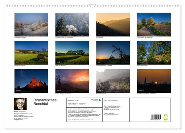 Produktbild: Romantisches Renchtal (Wandkalender 2026 DIN A2 quer), CALVENDO Monatskalender
