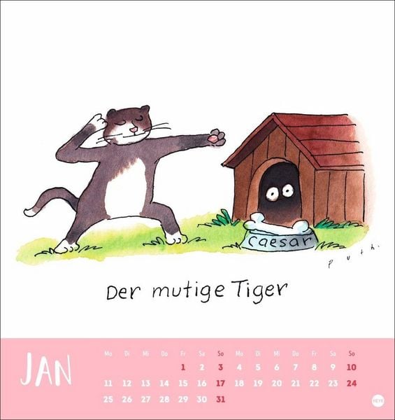 Produktbild: Puth Yoga f&uuml;r die Katz Postkartenkalender 2027