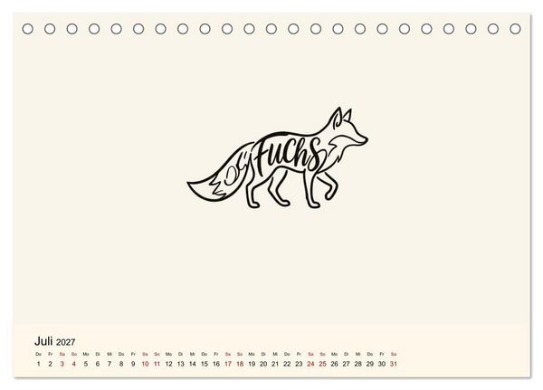 Produktbild: Buchstabentiere (Tischkalender 2027 DIN A5 quer), CALVENDO Monatskalender