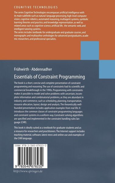 Produktbild: Essentials of Constraint Programming