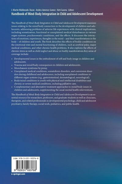Produktbild: Handbook of Mind/Body Integration in Child and Adolescent Development