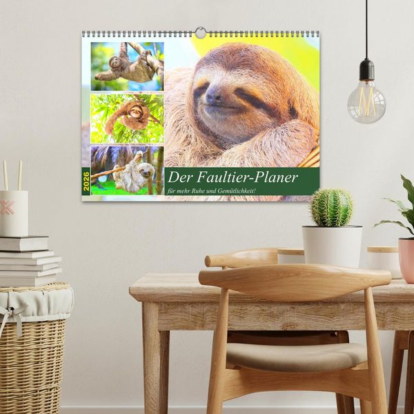 Produktbild: Der Faultier-Planer f&uuml;r mehr Ruhe und Gem&uuml;tlichkeit! (Wandkalender 2026 DIN A3 quer), CALVENDO Monatskalender