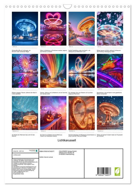 Produktbild: Lichtkarussell (Wandkalender 2026 DIN A3 hoch), CALVENDO Monatskalender
