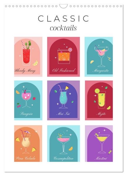 Produktbild: Classic Cocktails (Wall Calendar 2026 DIN A3 portrait), CALVENDO 12 Month Wall Calendar