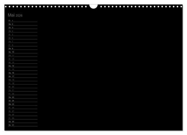 Produktbild: Bastel-Geburtstagskalender schwarz / Geburtstagskalender (Wandkalender 2026 DIN A3 quer), CALVENDO Monatskalender