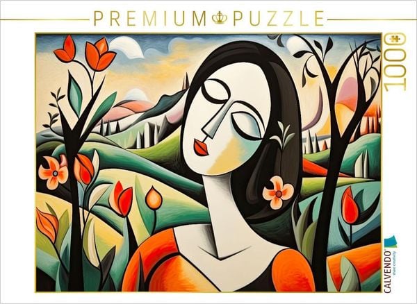 CALVENDO Puzzle Träumerin im Frühling | 1000 Teile Lege-Größe 64x48cm Foto-Puzzle für glückliche Stunden