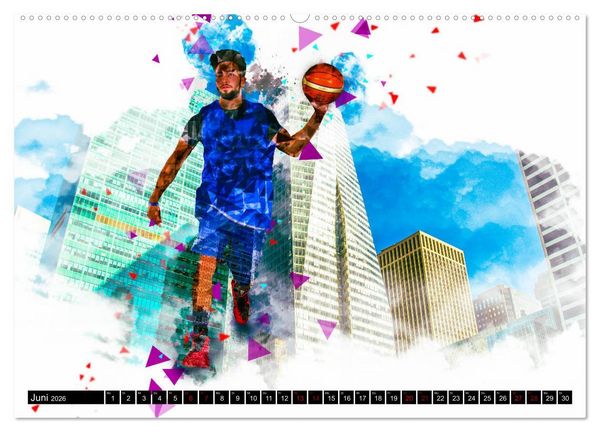 Produktbild: Basketball Art (hochwertiger Premium Wandkalender 2026 DIN A2 quer), Kunstdruck in Hochglanz