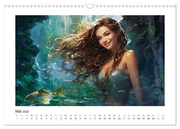 Produktbild: Liebliche Meerjungfrauen (Wandkalender 2026 DIN A3 quer), CALVENDO Monatskalender