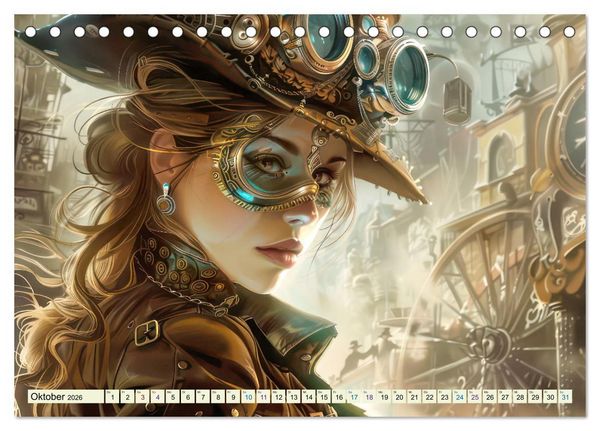 Produktbild: Steampunk - Bl&uuml;tezeit der Mechanik (Tischkalender 2026 DIN A5 quer), CALVENDO Monatskalender