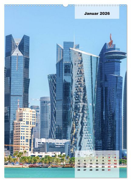 Produktbild: Doha Leuchtende Hauptstadt von Katar (hochwertiger Premium Wandkalender 2026 DIN A2 hoch), Kunstdruck in Hochglanz