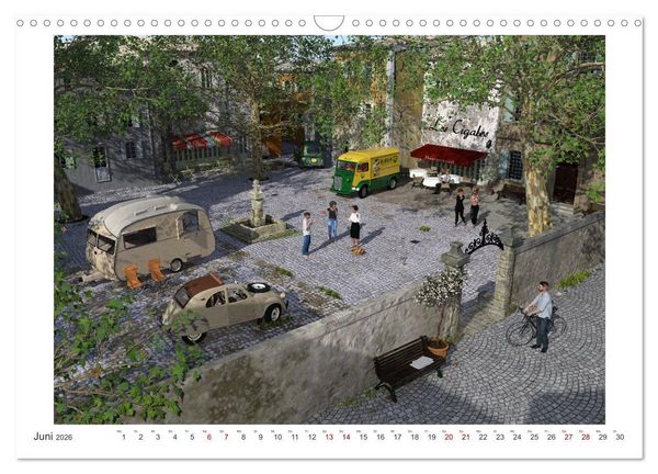 Produktbild: Vintage Caravaning (Wandkalender 2026 DIN A3 quer), CALVENDO Monatskalender