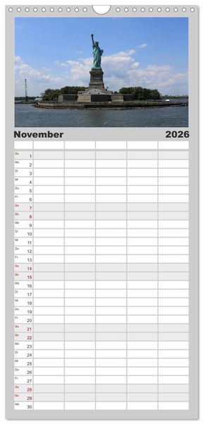Produktbild: Familienplaner 2026 - New York City mit 5 Spalten (Wandkalender, 21 x 45 cm) CALVENDO