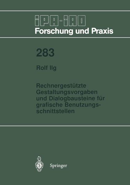 Produktbild: Rechnergest&uuml;tzte Gestaltungsvorgaben und Dialogbausteine f&uuml;r grafische Benutzungsschnittstellen