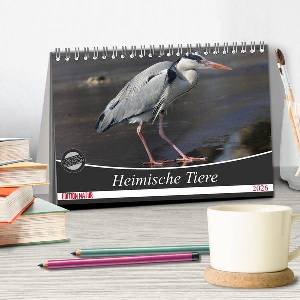 Produktbild: Heimische Tiere (Tischkalender 2026 DIN A5 quer), CALVENDO Monatskalender