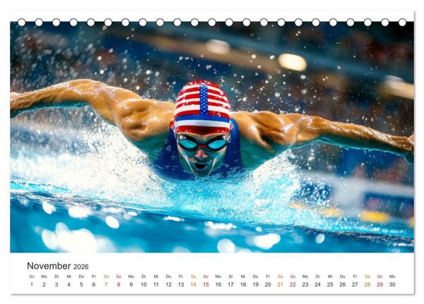 Produktbild: Schwimmen - Bahn f&uuml;r Bahn (Tischkalender 2026 DIN A5 quer), CALVENDO Monatskalender