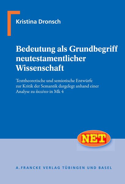 Produktbild: Bedeutung als Grundbegriff neutestamentlicher Wissenschaft