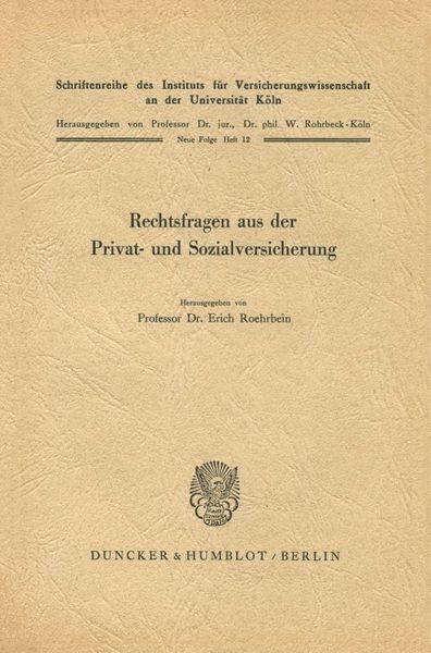 Produktbild: Rechtsfragen aus der Privat- und Sozialversicherung.