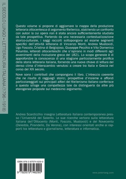 Produktbild: Il filellenismo nella cultura italiana dell'Ottocento