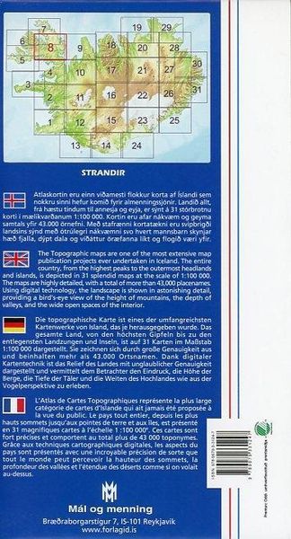 Produktbild: Island Atlaskort 08 Strandir 1:100.000
