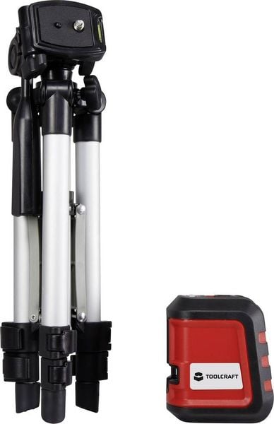 Produktbild: TOOLCRAFT CL8 Kreuzlinienlaser inkl. Stativ, selbstnivellierend Reichweite (max.): 8m