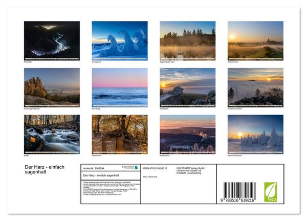 Produktbild: Der Harz - einfach sagenhaft (Wandkalender 2026 DIN A4 quer), CALVENDO Monatskalender