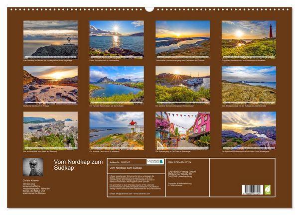 Produktbild: Vom Nordkap zum S&uuml;dkap (Wandkalender 2026 DIN A2 quer), CALVENDO Monatskalender