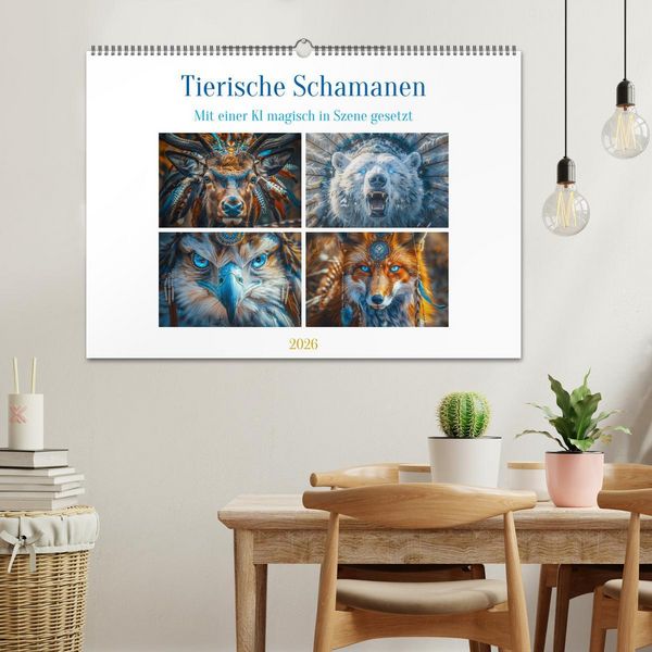 Produktbild: Tierische Schamanen (Wandkalender 2026 DIN A2 quer), CALVENDO Monatskalender