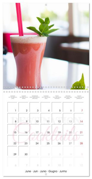 Produktbild: Destination cocktails (Calendrier mural carr&eacute; 2026 30x30 cm) Calendrier double avec une page pour vos prises de notes
