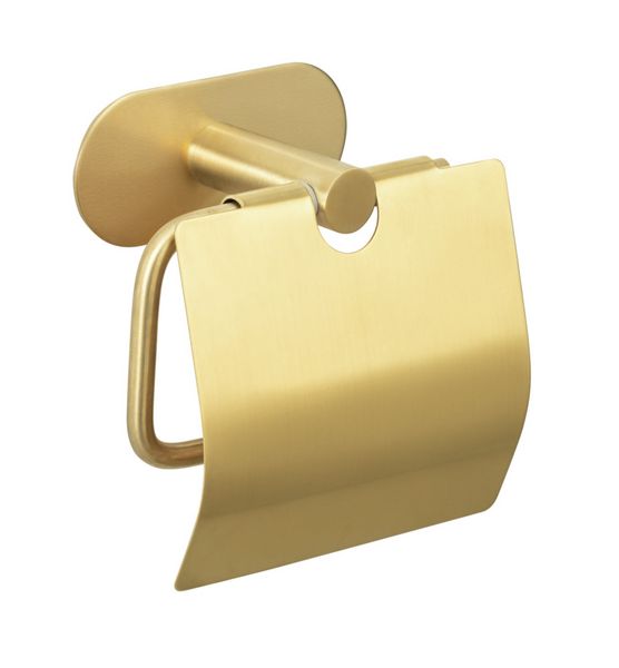 Produktbild: Turbo-Loc&reg; Toilettenpapierhalter mit Deckel Mod. Orea Gold Matt, Befestigen ohne bohren
