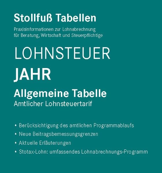 Produktbild: Tabelle, Lohnsteuer 2024 Jahr Sonderausgabe Dezember